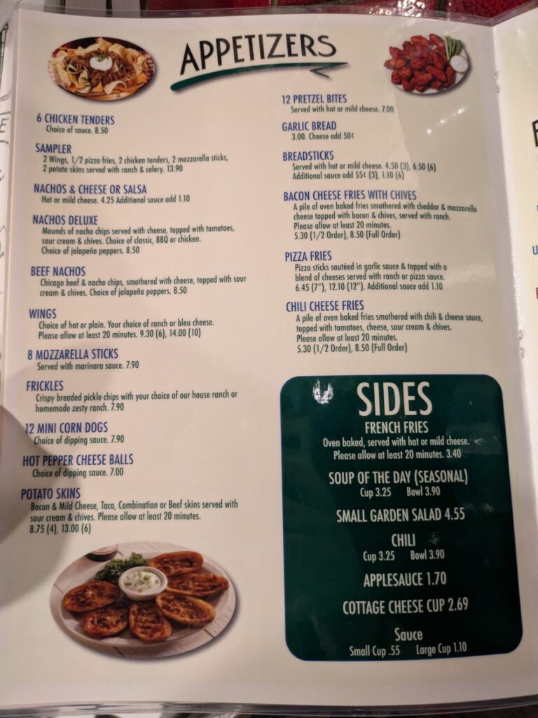 Sandwich Cellar Menu 1